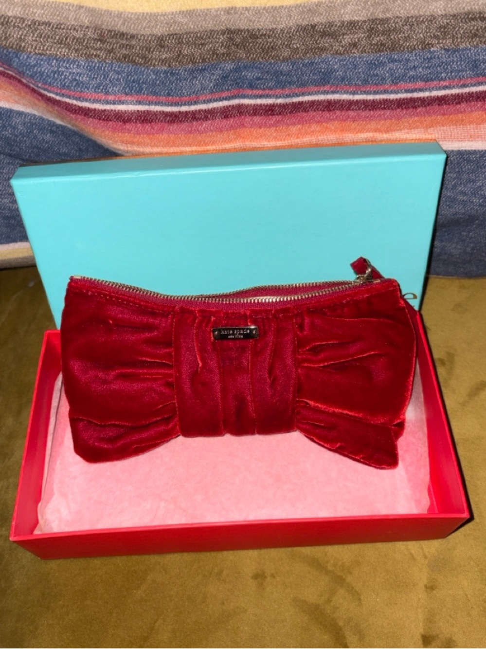 Kate Spade Velvet Bow Clutch